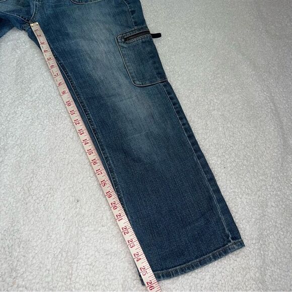 Simply Vera Vera Wang Jean Capris Size 10 Blue Zippered Pockets Utility - Picture 8 of 14